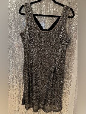 Forever 21 Black Sequin Strapless Evening Dress
